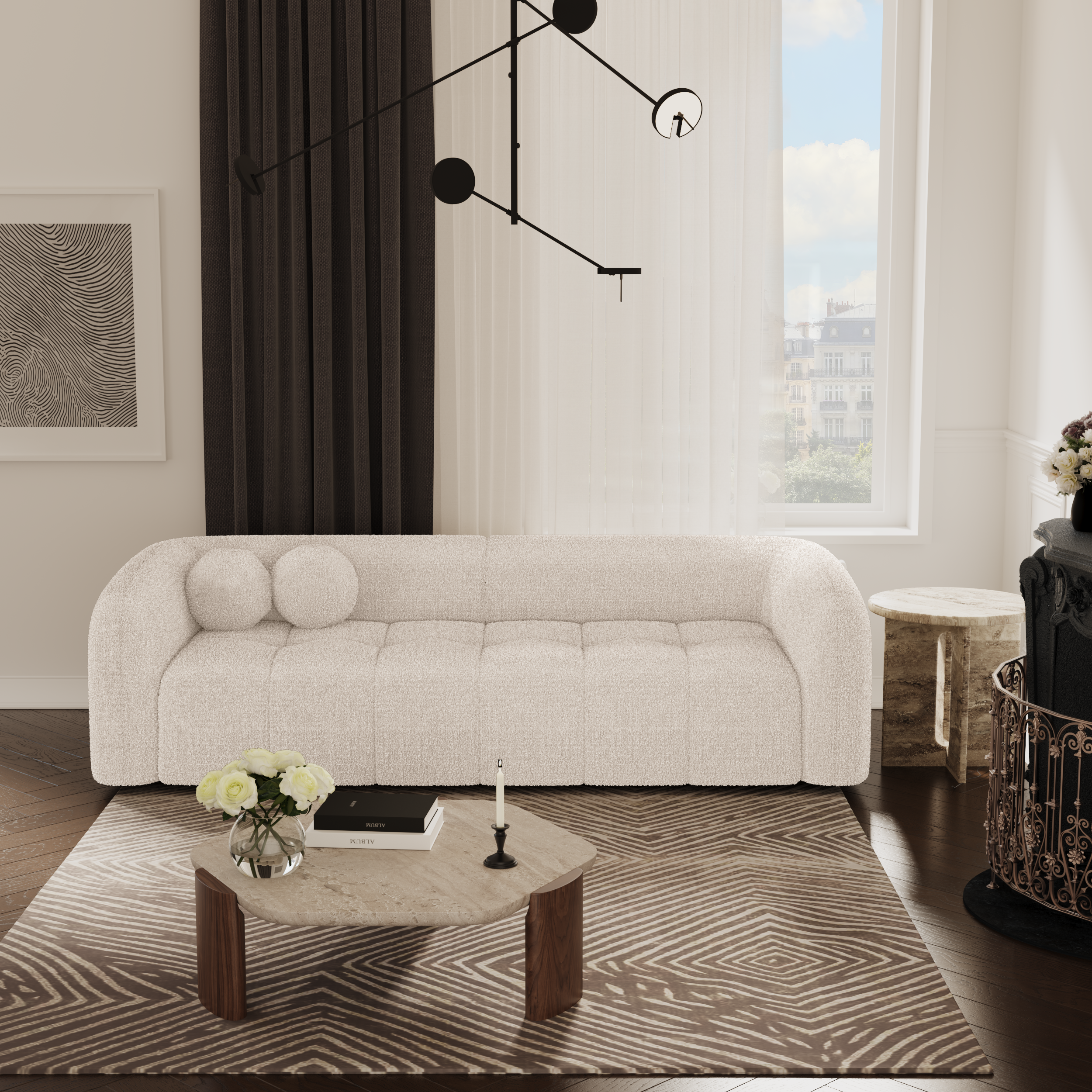 sia-deco-haussmann-canap-droit-cr-me-coussins-boules image 3