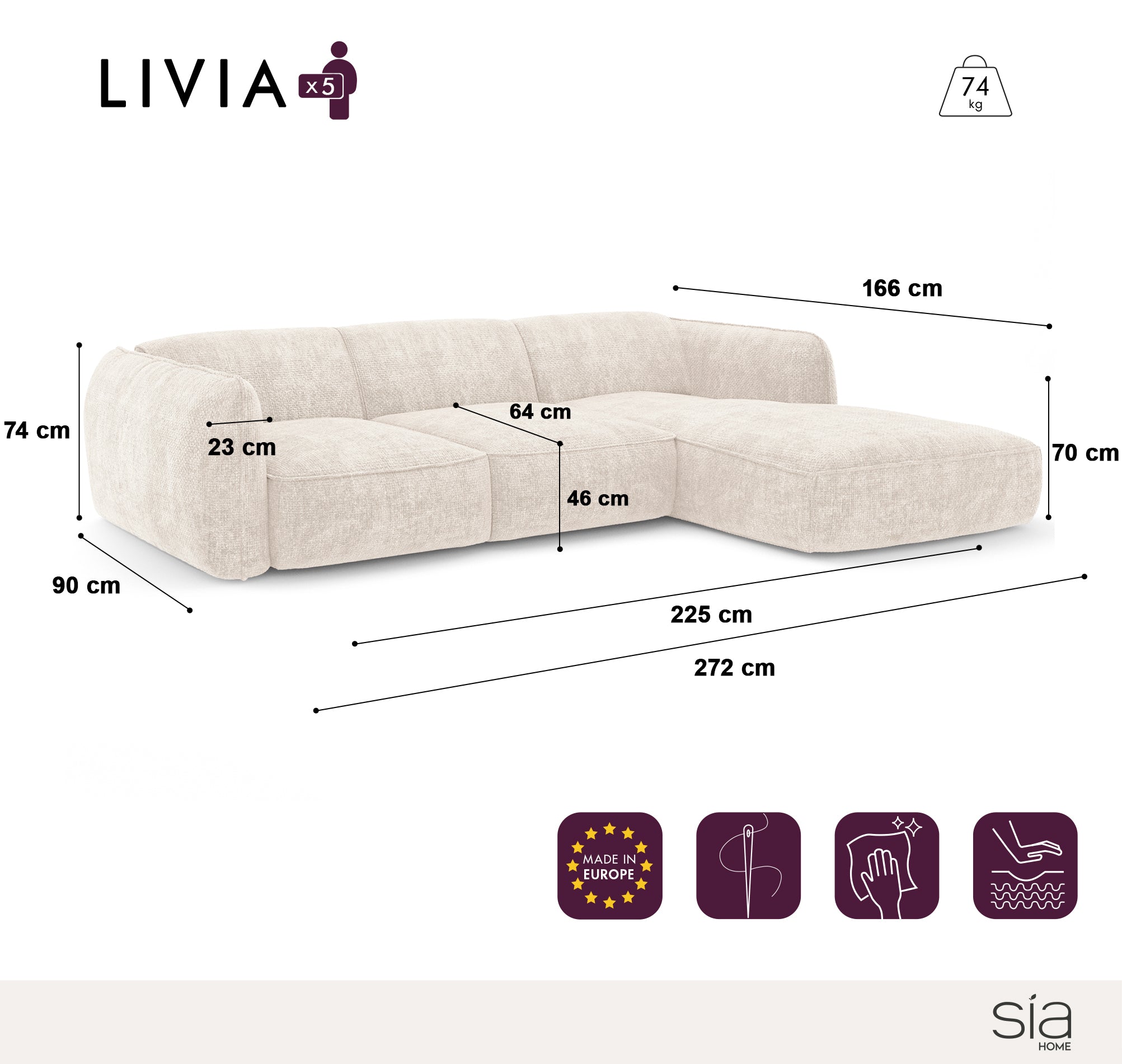 sia-deco-livia-canap-angle-droit-5-places-cr-me image 7