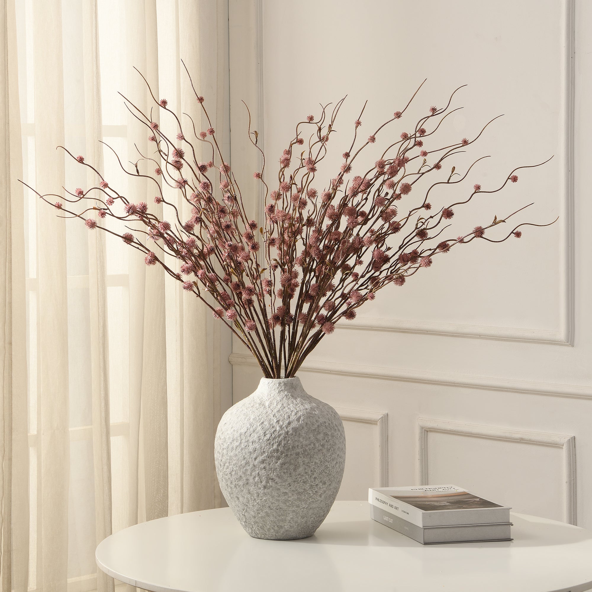 sia-deco-noah-branche-chardon-boule-88-cm-rose-p-le image 2