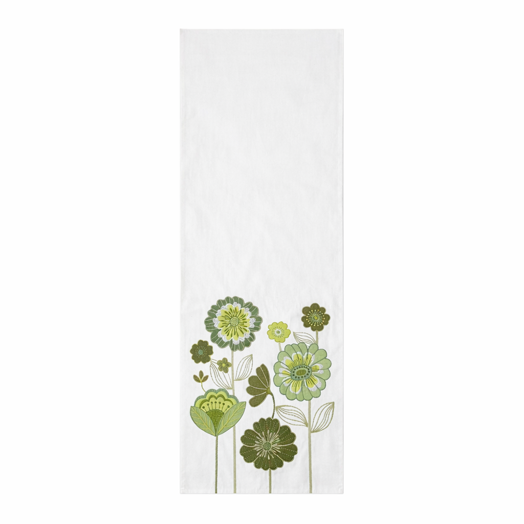 sia-deco-nola-chemin-de-table-vintage-blanc-140-cm image 1