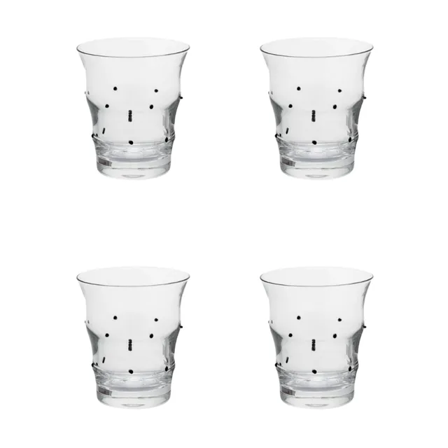 sia-deco-alba-verres-eau-pois-verre-souffl-transparent-lot-4 image 1