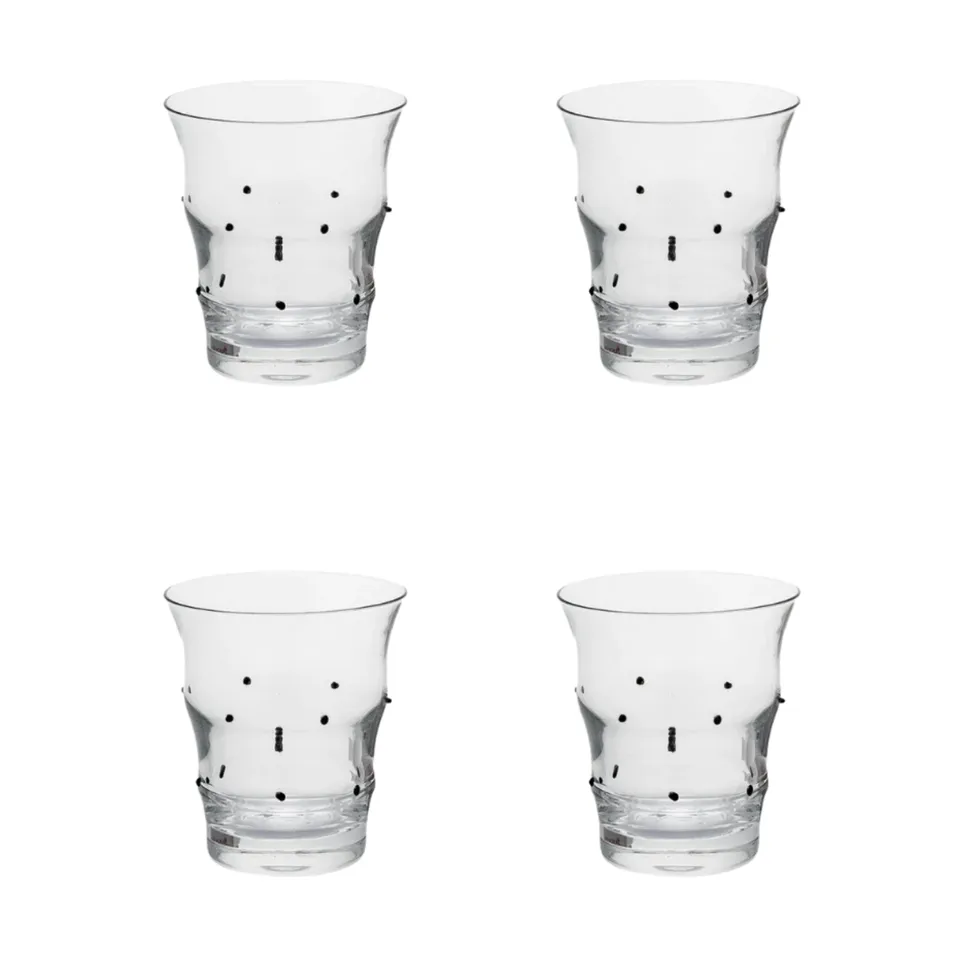 sia-deco-alba-verres-eau-pois-verre-souffl-transparent-lot-4 image 1