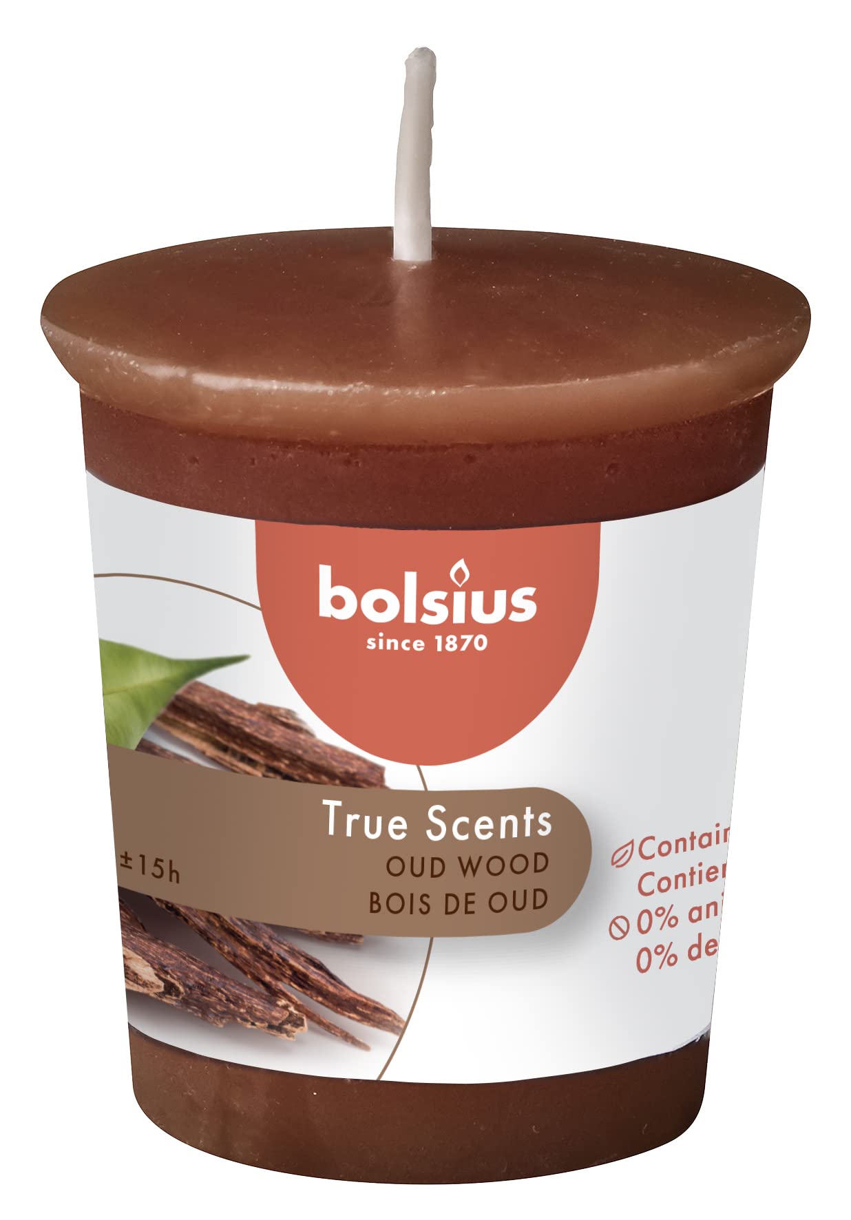bolsius-votives-mini-bougie-parfum-e-oud-wood-marron-lot-12 image 2