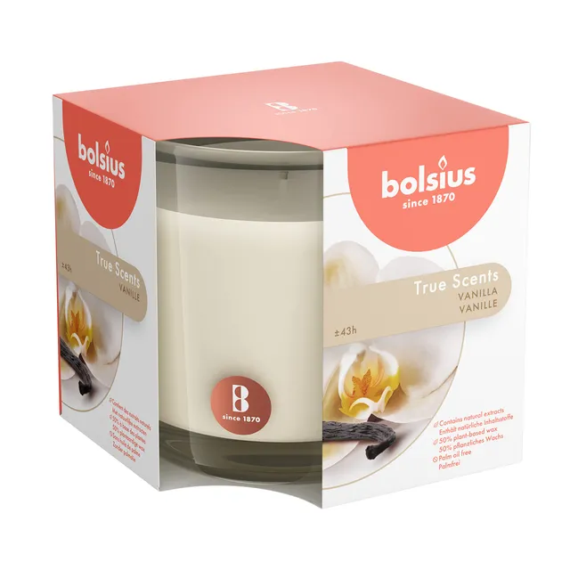 bolsius-true-scents-bougie-vanille-verre-large-43h image 1