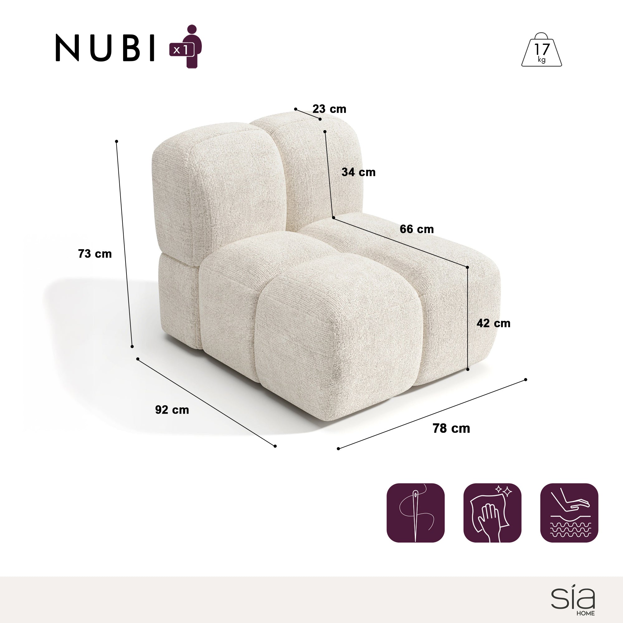 sia-nubi-fauteuil-cr-me-modulable-bomb-tissu image 3