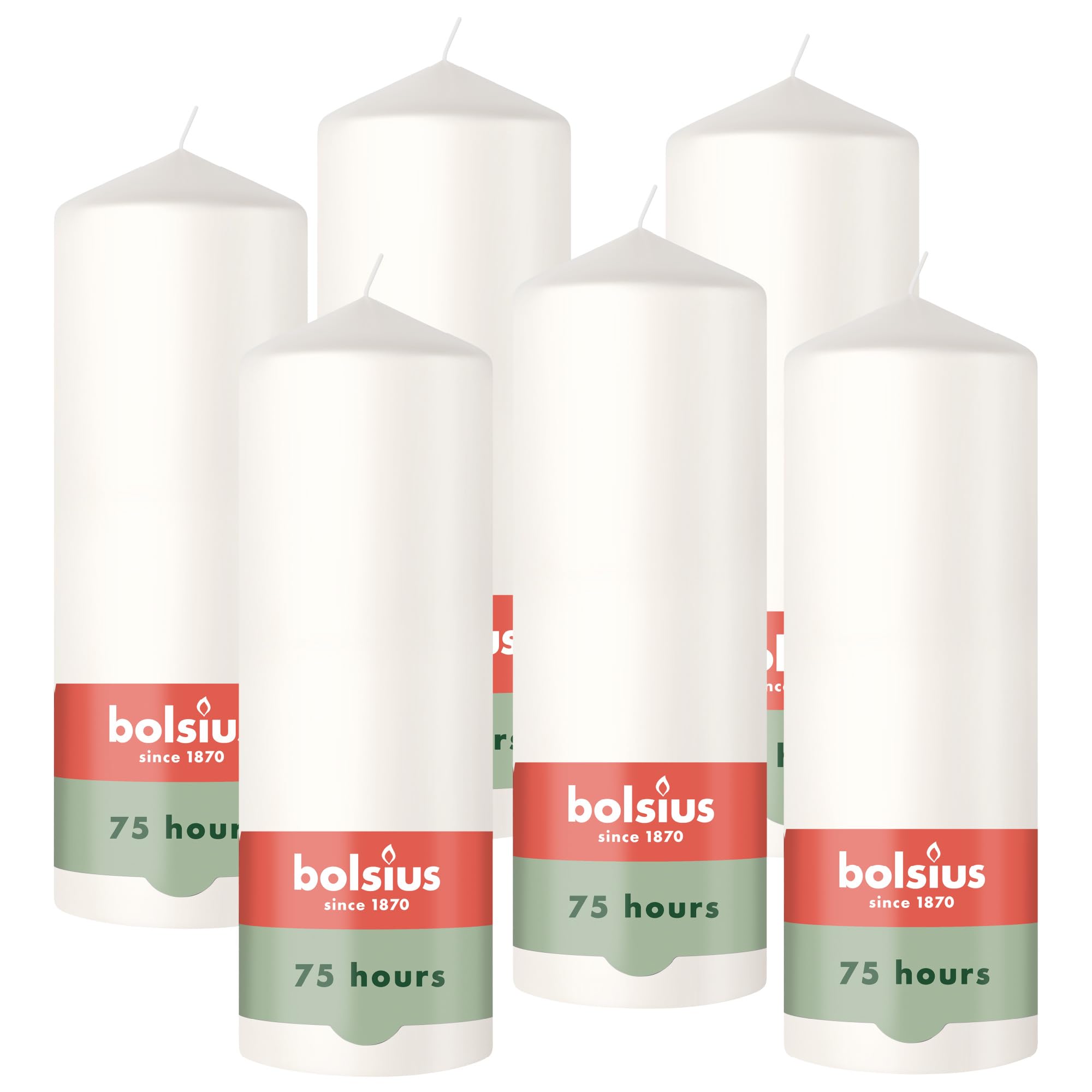 bolsius-pilier-bougie-blanche-lot-4-20x7cm-75h-lisse image 1