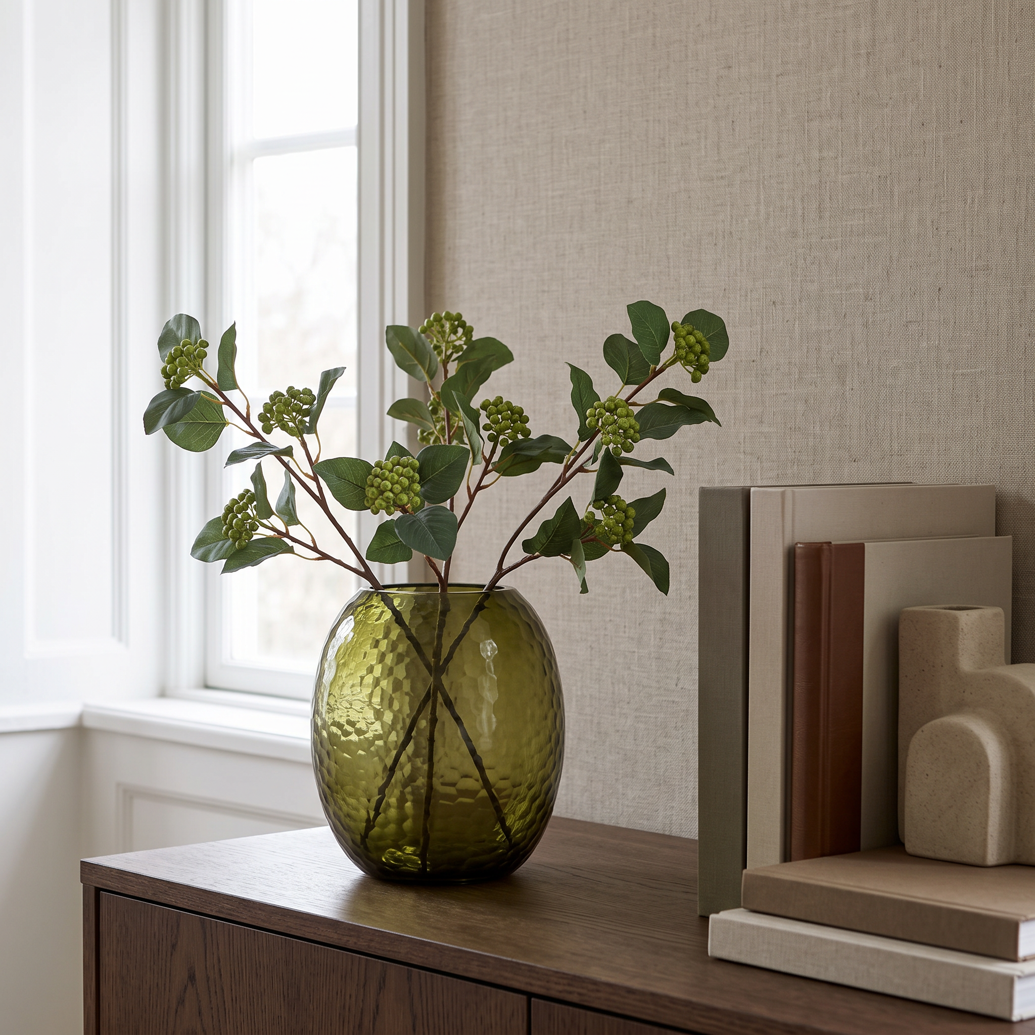 sia-deco-noah-branche-lierre-artificiel-vert-45-cm-baies image 2