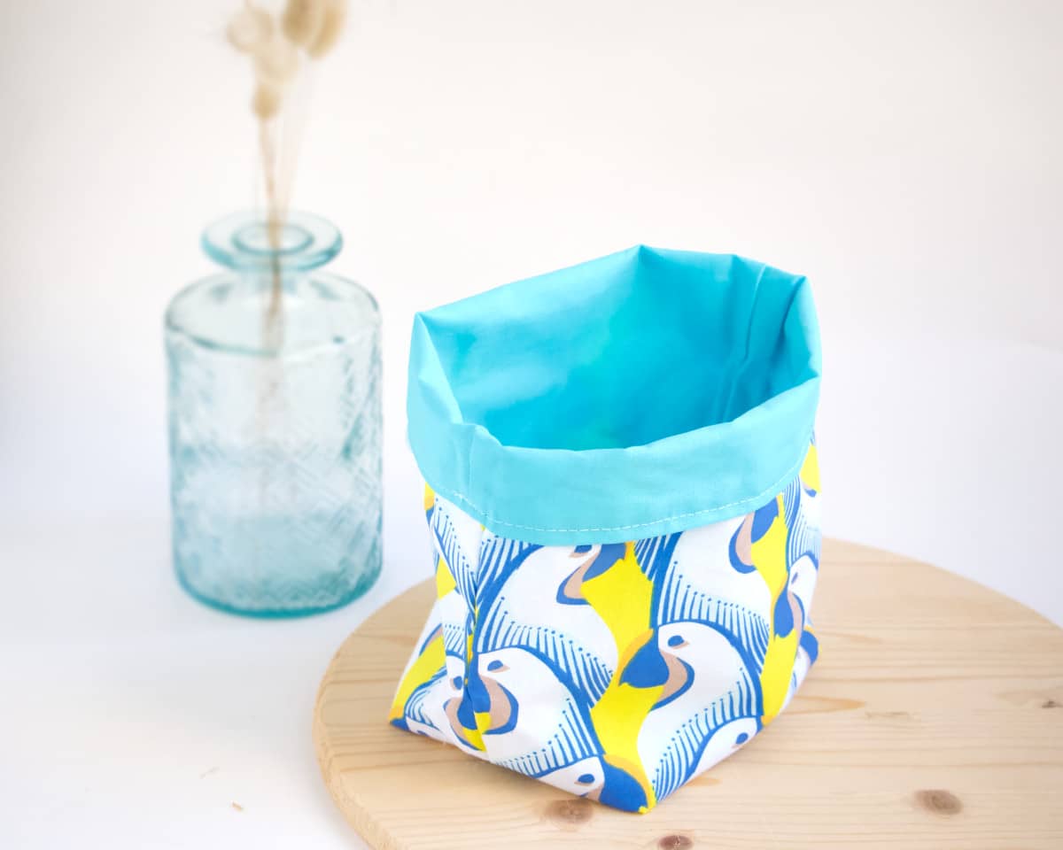 am-cla-paniers-rangement-perroquets-panier-tissu-bleu-jaune image 1