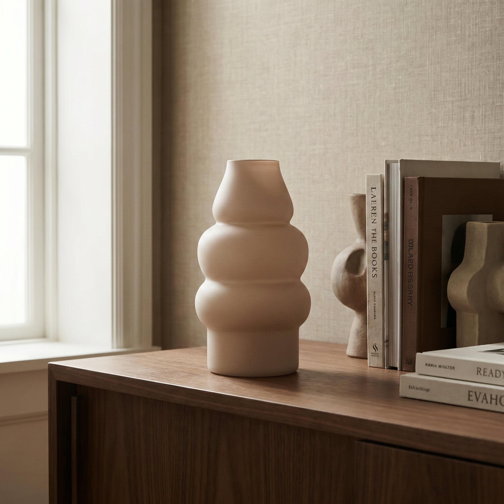 sia-antica-vase-chrysalide-31-cm-marron-verre-mat image 2
