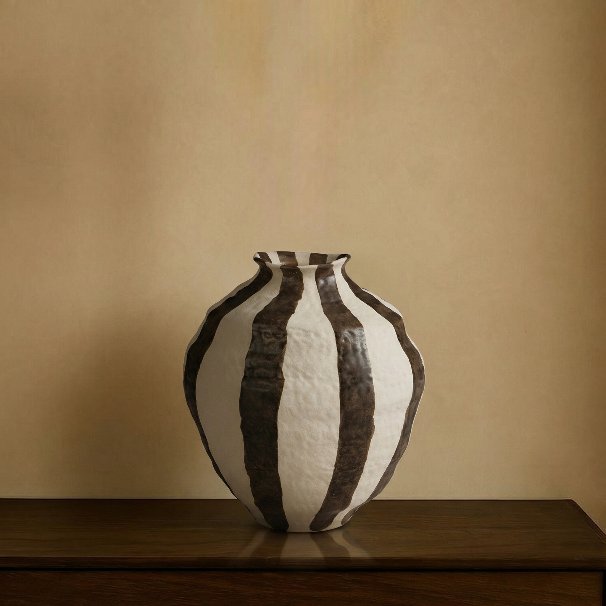 sia-antica-vase-rivage-marron-blanc-30-cm-fa-ence image 2