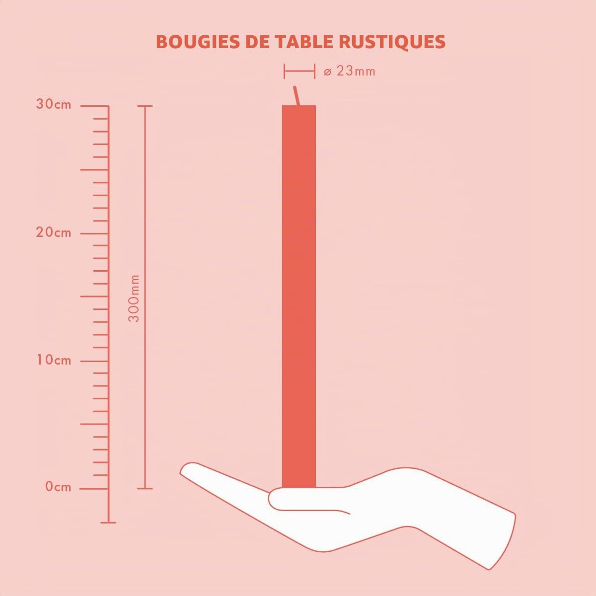 bolsius-bougies-rustiques-bougie-orange-27cm-lot-9-13h image 4
