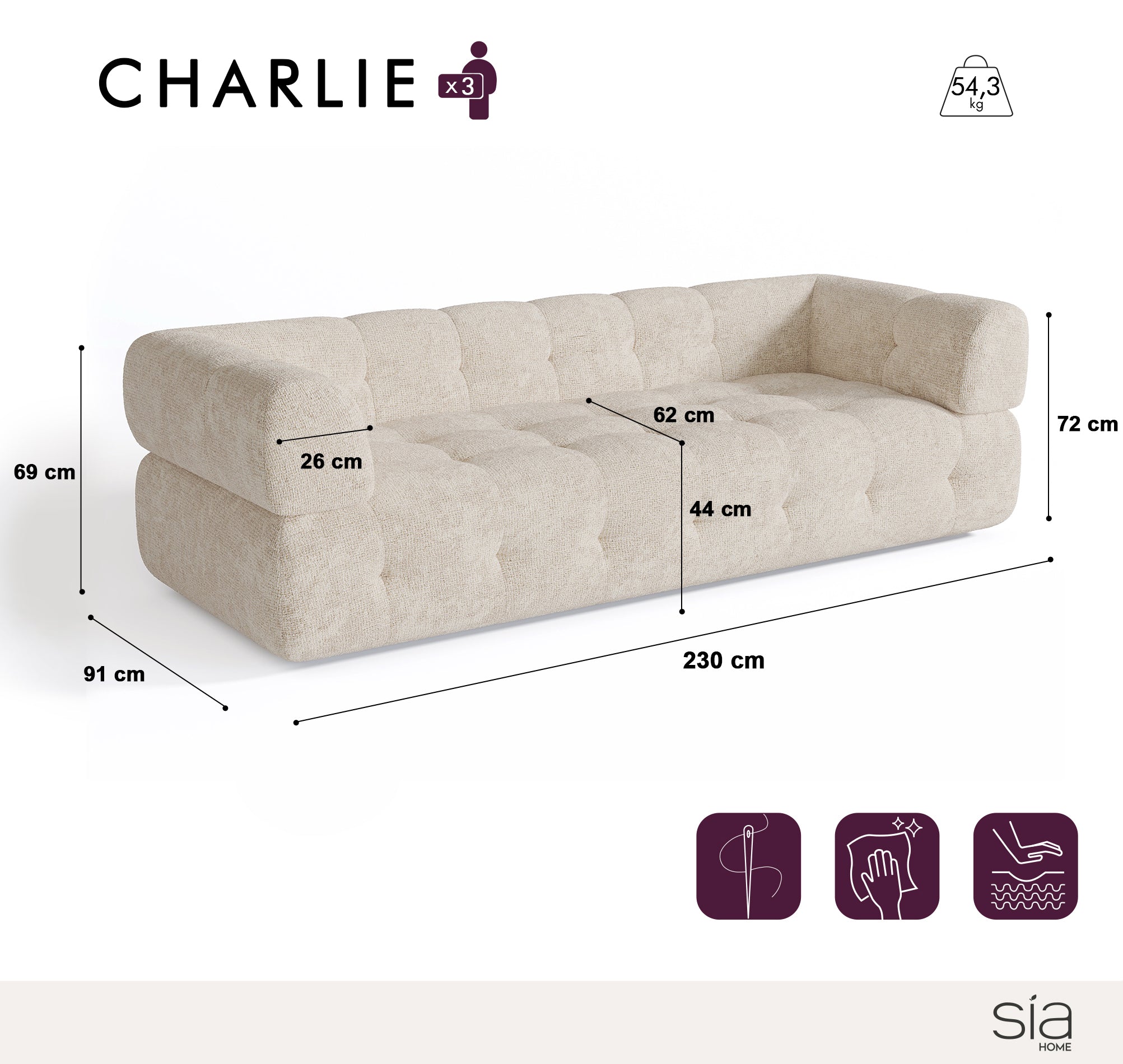 sia-deco-charlie-canap-cr-me-230-cm-tissu image 6