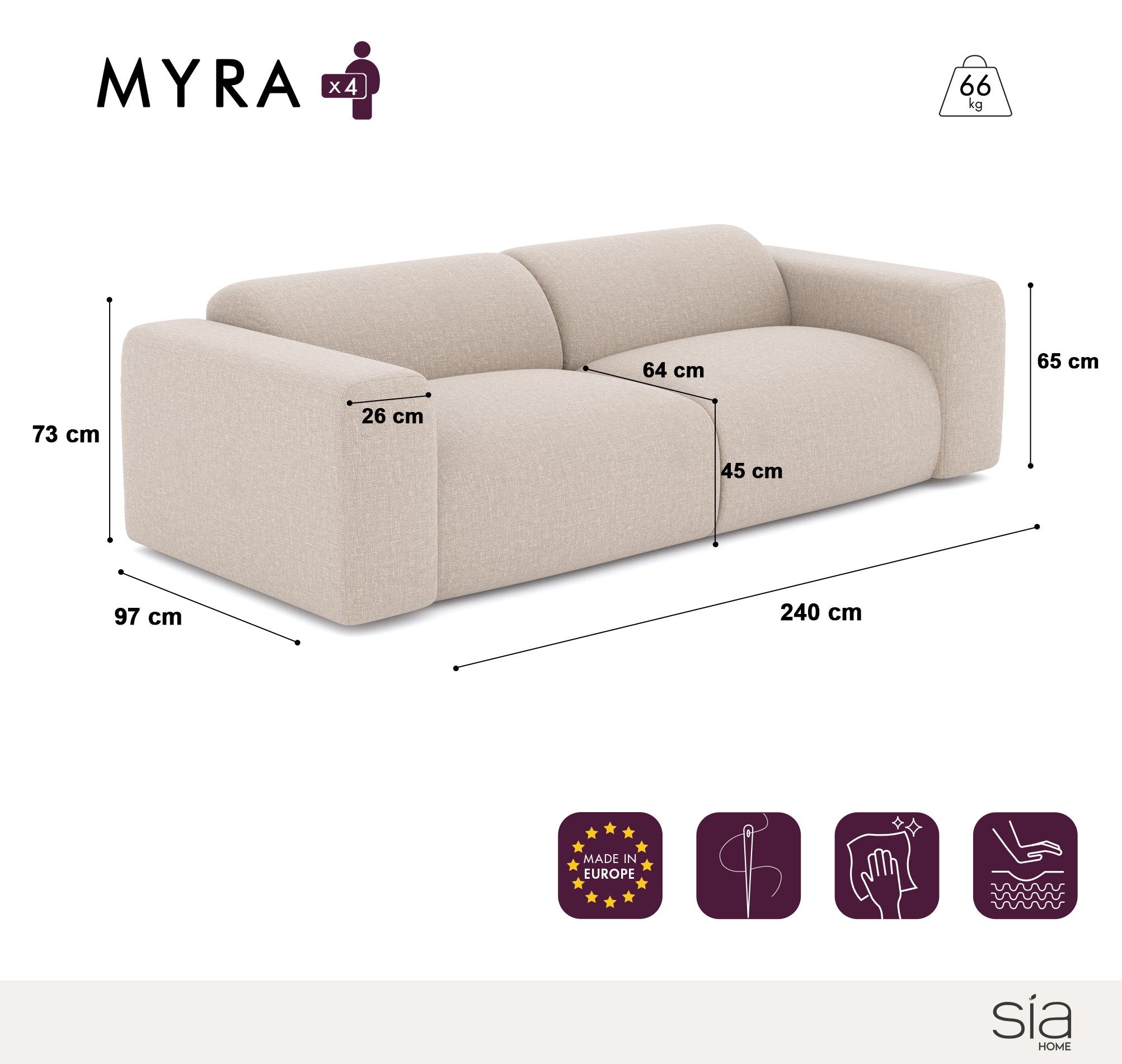 sia-deco-myra-canap-droit-cr-me-assise-arrondie image 5