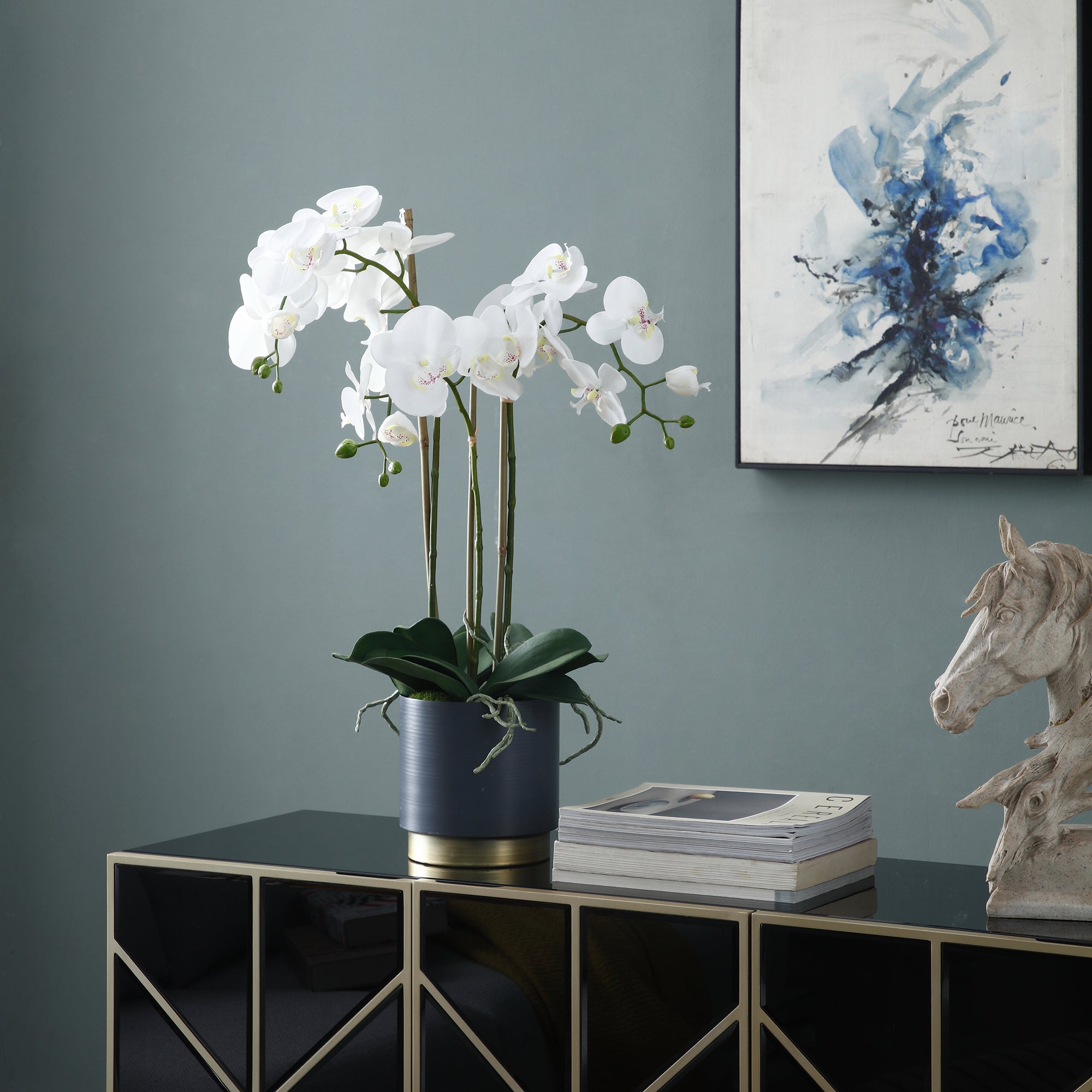 sia-noah-orchid-e-artificielle-terre-75-cm-blanc-phalaenopsis image 3