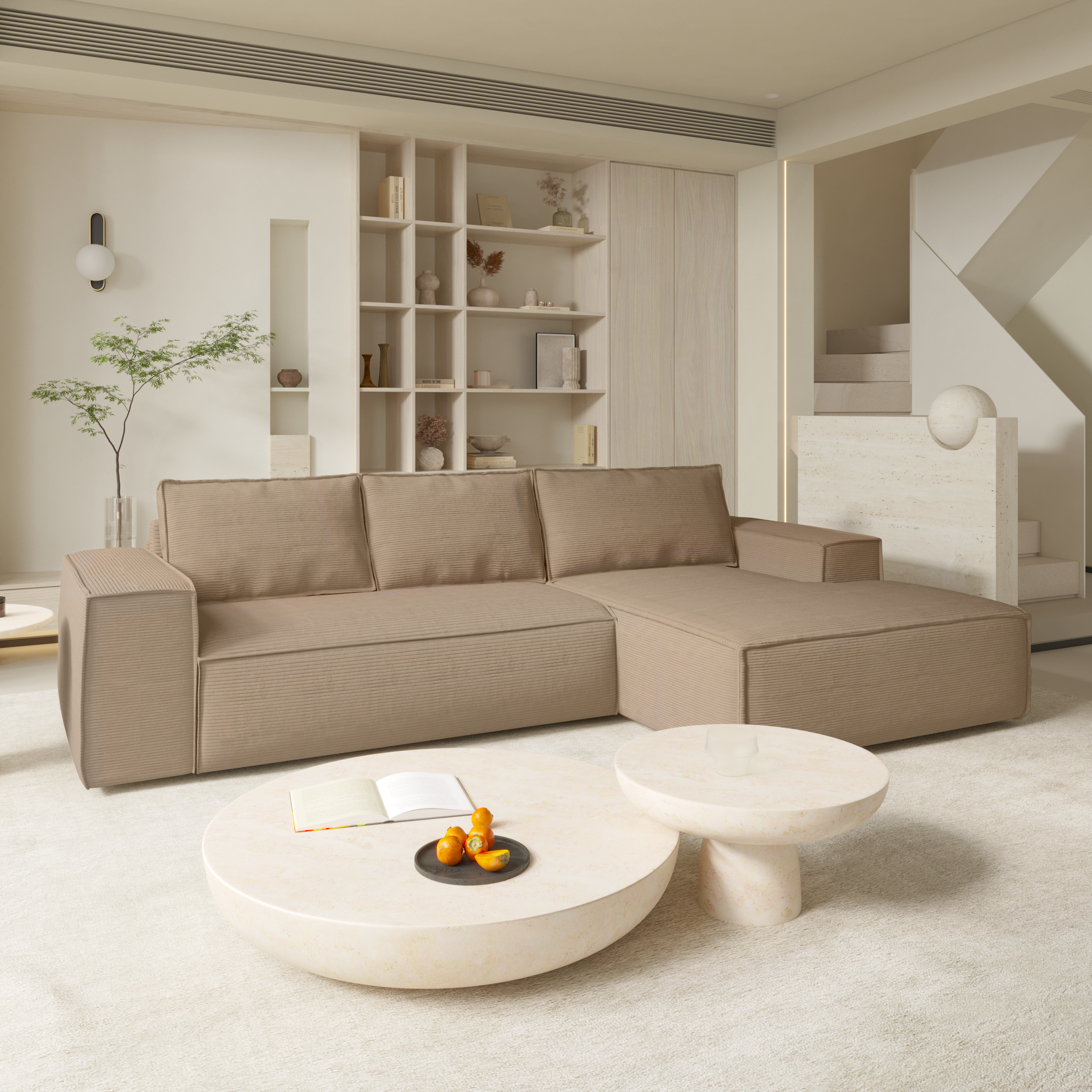 sia-deco-joan-canap-convertible-angle-droit-taupe image 2