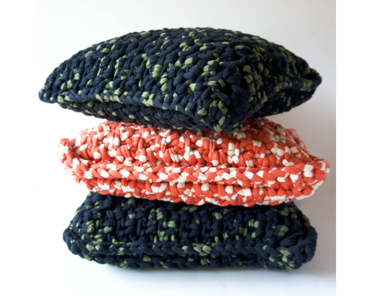 am-cla-crochet-noir-vert-coussin-40x40-coton-recycl image 3