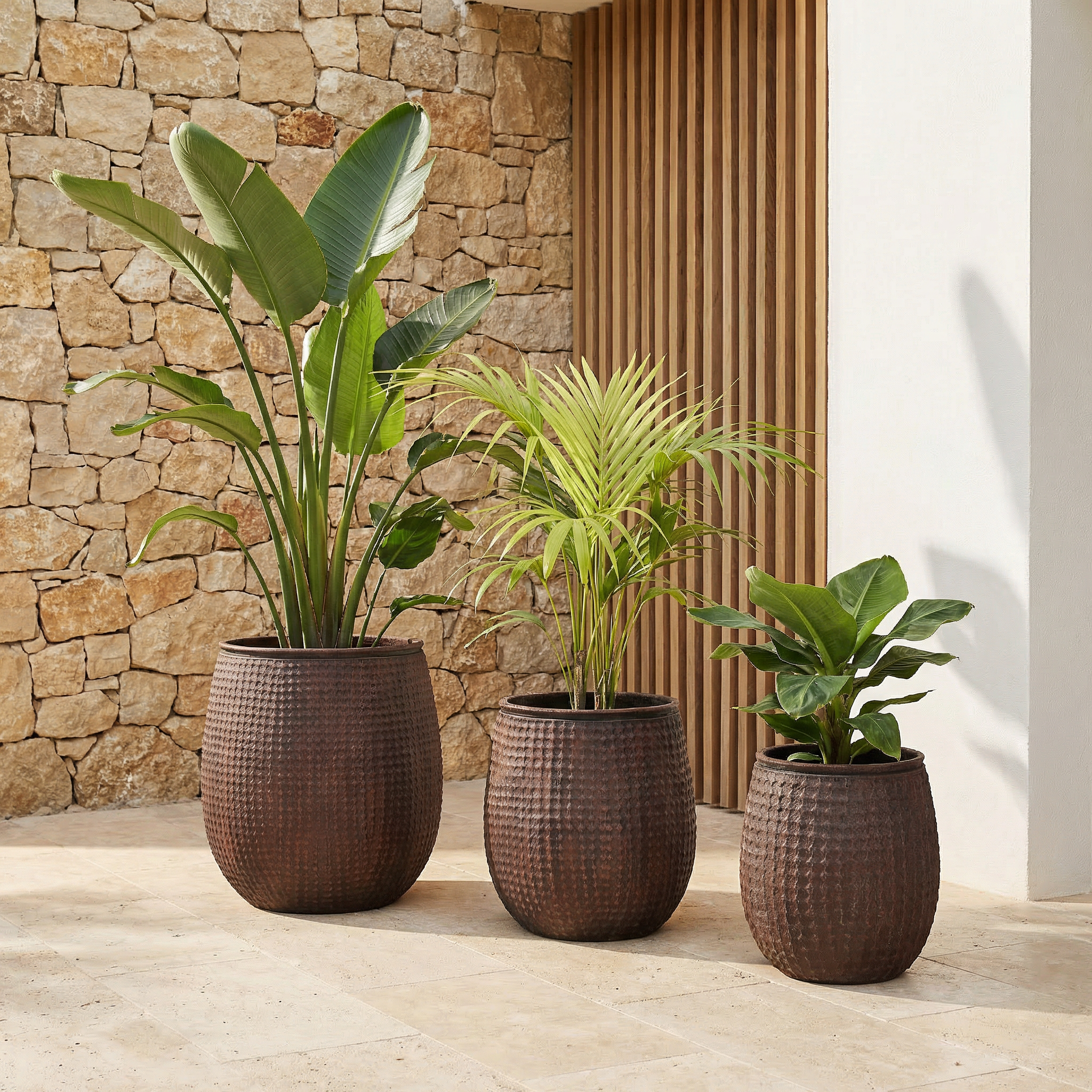 sia-deco-antica-lot-3-cache-pots-zen-rouge-brique-losanges image 3