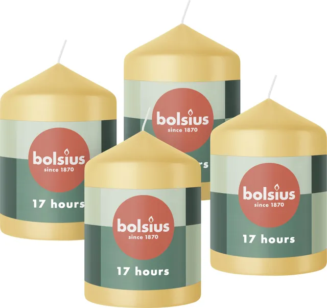 bolsius-bougies-piliers-beige-8x6-cm-lot-de-4-17h image 1