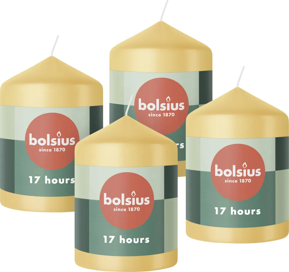 bolsius-bougies-piliers-beige-8x6-cm-lot-de-4-17h image 1