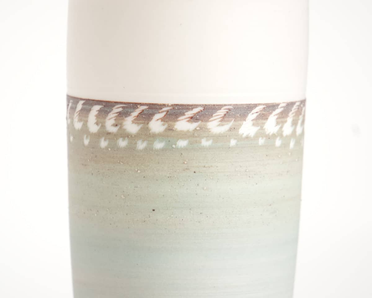 am-cla-vases-vert-bleu-vase-c-ramique-motifs-blancs-13-5-cm image 7