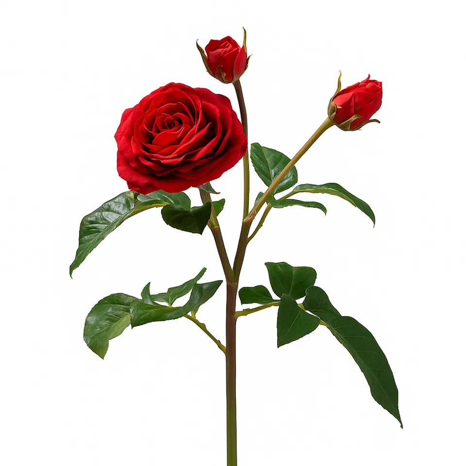 sia-deco-noah-tige-rose-artificielle-55-cm-rouge-premium image 1