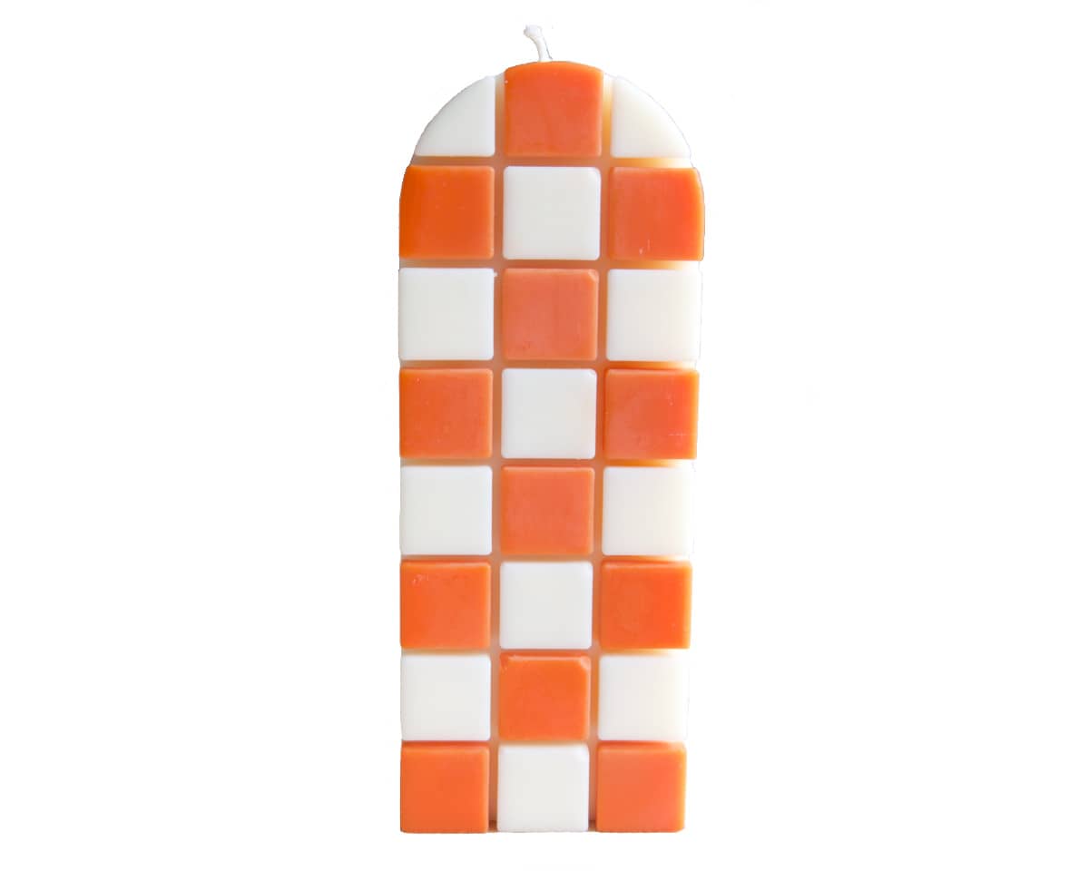 am-cla-damier-bougie-d-corative-damier-orange-cire-colza image 7
