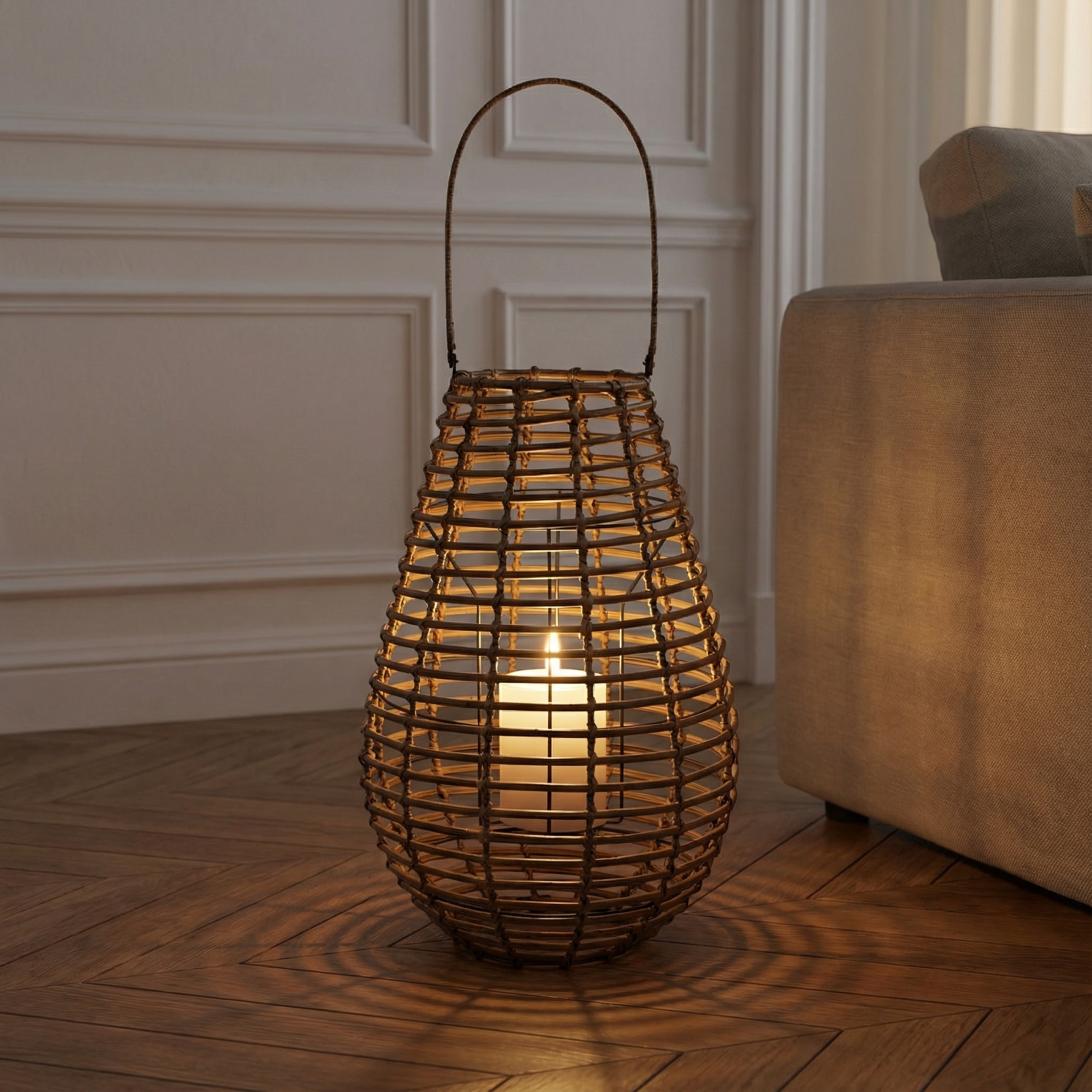 sia-deco-nora-lanterne-rotin-replay-73-cm-bois-clair image 2