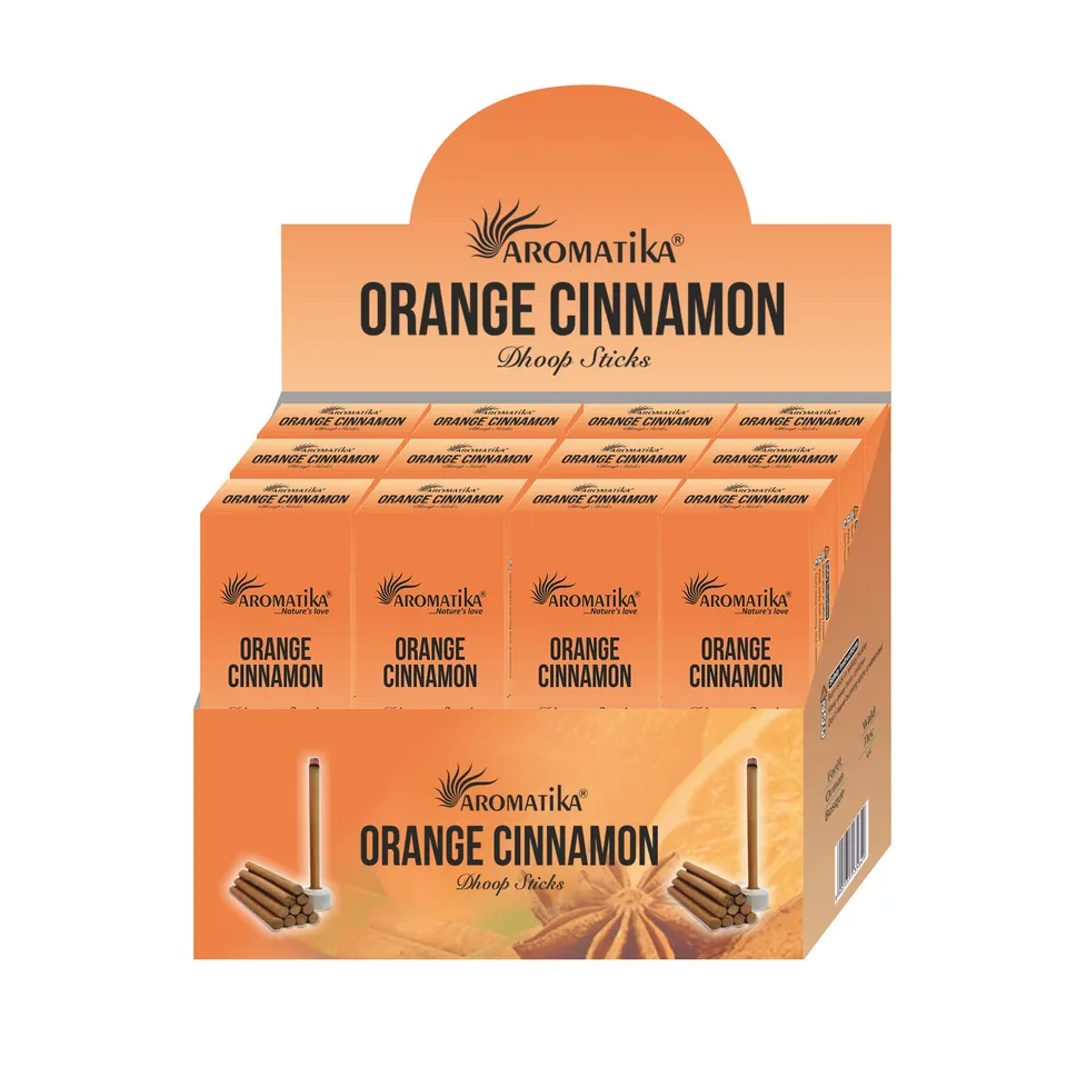 aromatika-dhoop-sticks-orange-cinnamon-encens-120-b-tons-pic image 1