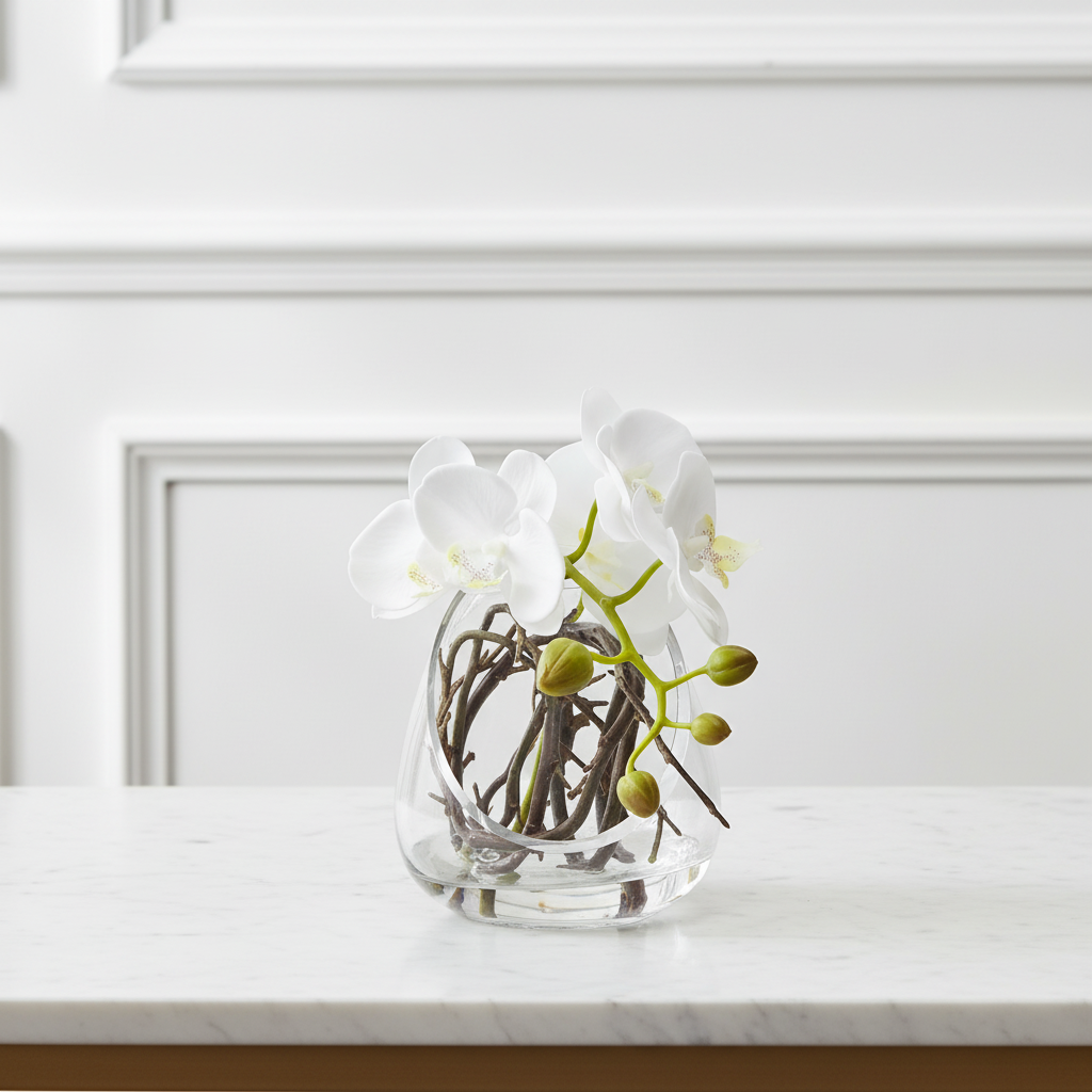 sia-noah-composition-d-orchid-e-artificielle-blanc-19-cm image 3