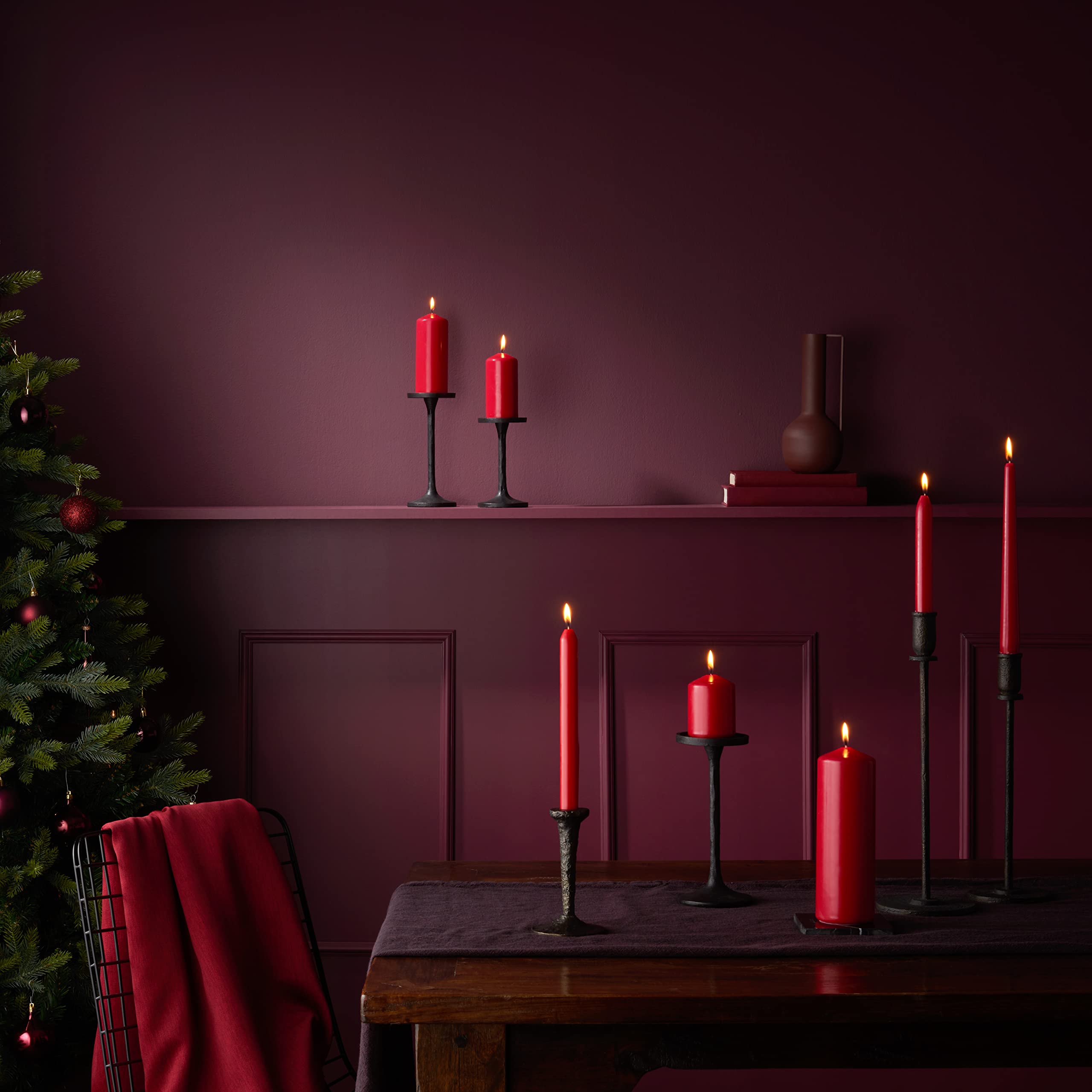 bolsius-essentials-bougie-pilier-rouge-lot-4-33h image 4