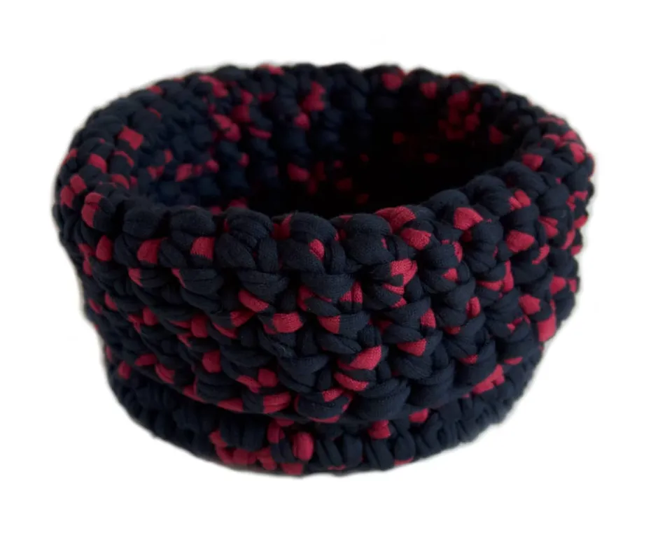 am-cla-paniers-rangement-panier-crochet-rouge-et-noir-coton-recycl image 1