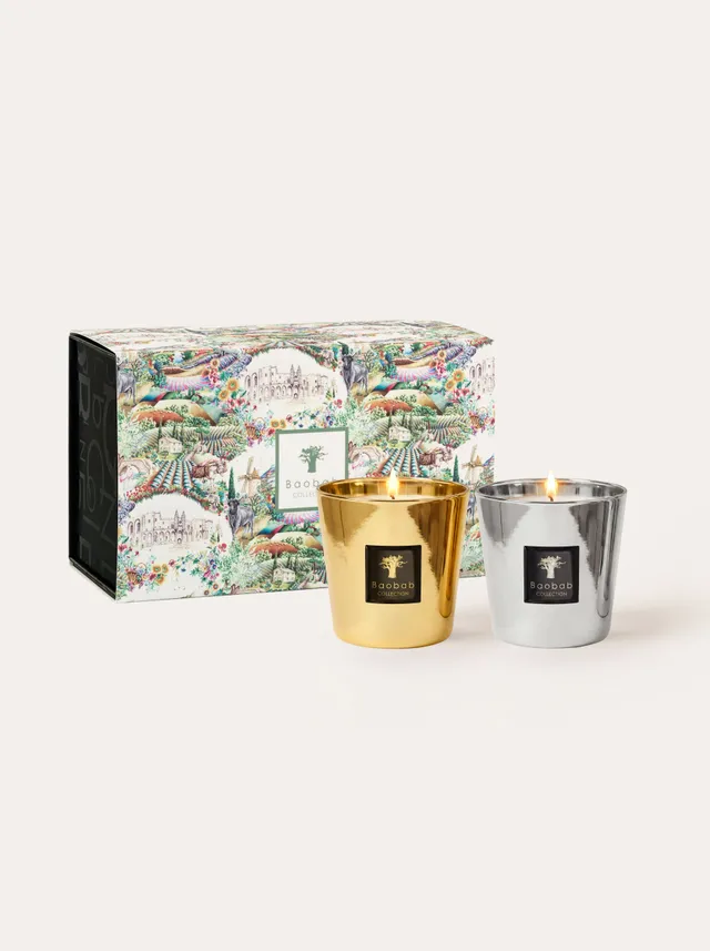 baobab-les-exclusives-coffret-duo-bougies-2x-petite-platinum-aurum image 1
