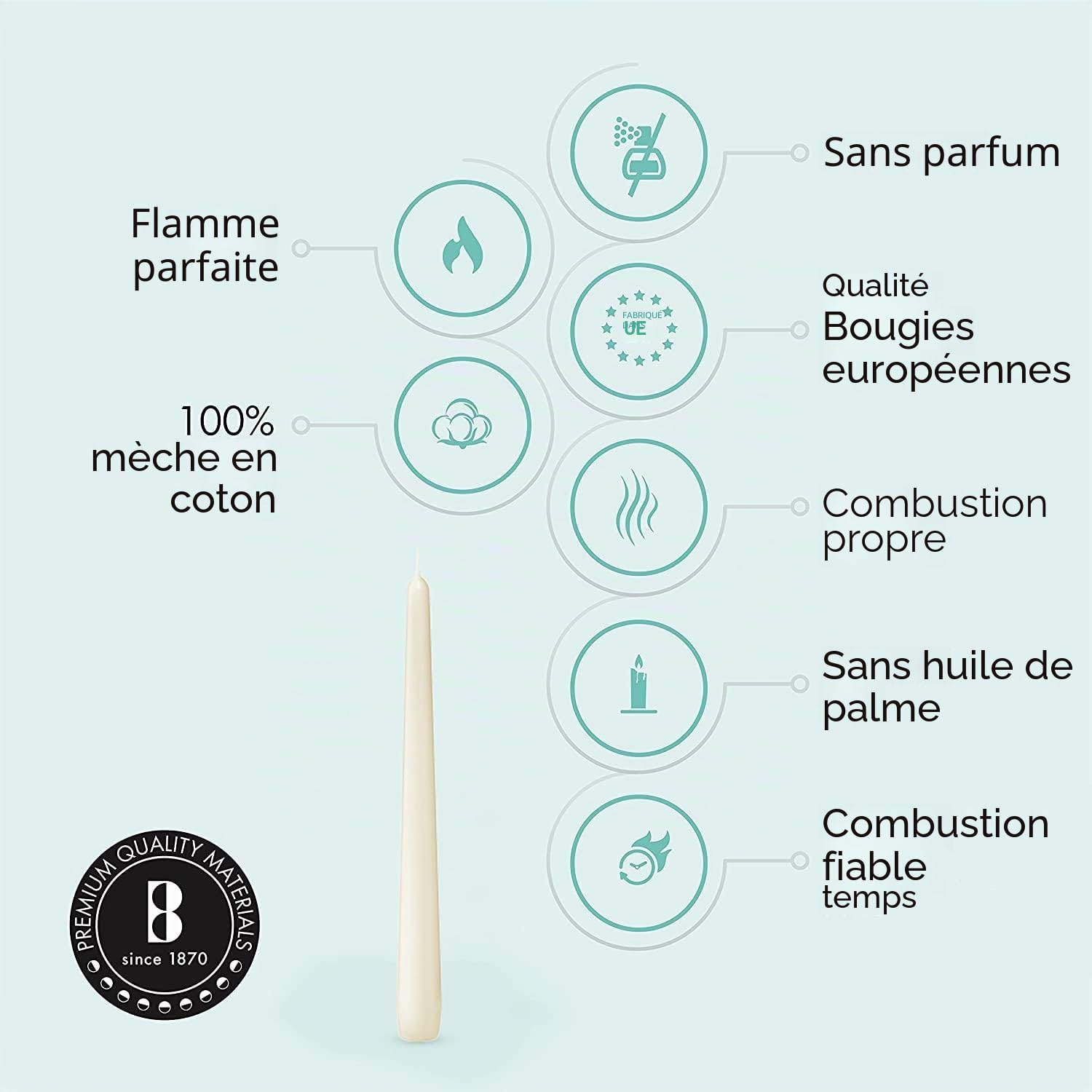 bolsius-d-ner-bougie-conique-ivoire-24-5-cm-bo-te-100-7h image 3