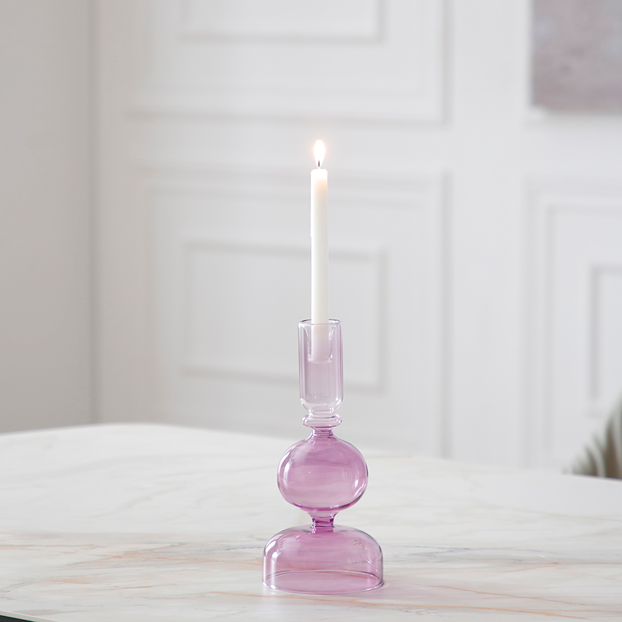sia-nora-bougeoir-sunrise-25-cm-verre-mauve image 2