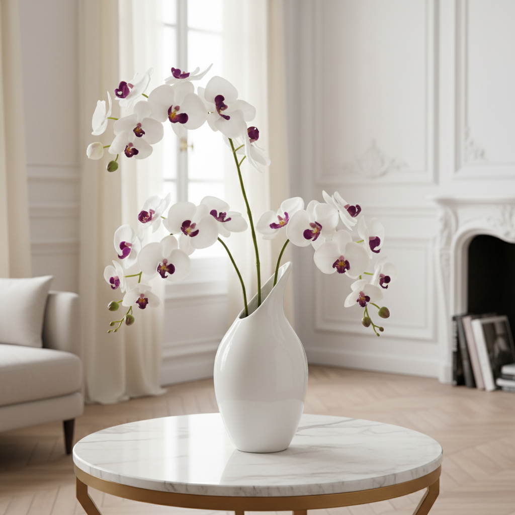 sia-deco-noah-phalaenopsis-tige-orchid-e-blanc-violet-100cm image 2