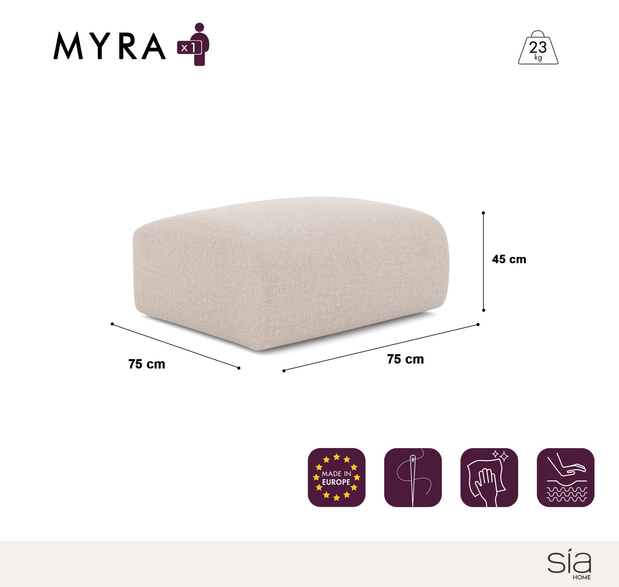 sia-deco-myra-pouf-cr-me-assise-arrondie-confort image 5