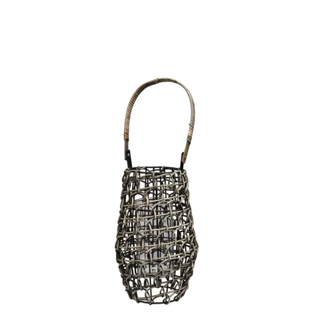 sia-deco-nora-replay-lanterne-rotin-marron-41-cm-verre-bougie image 1