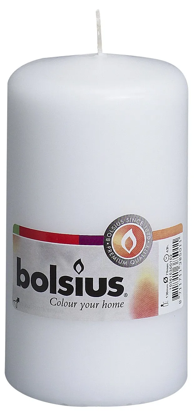 bolsius-bougies-piliers-130x70-mm-bougie-blanche-lot-8-43h image 1