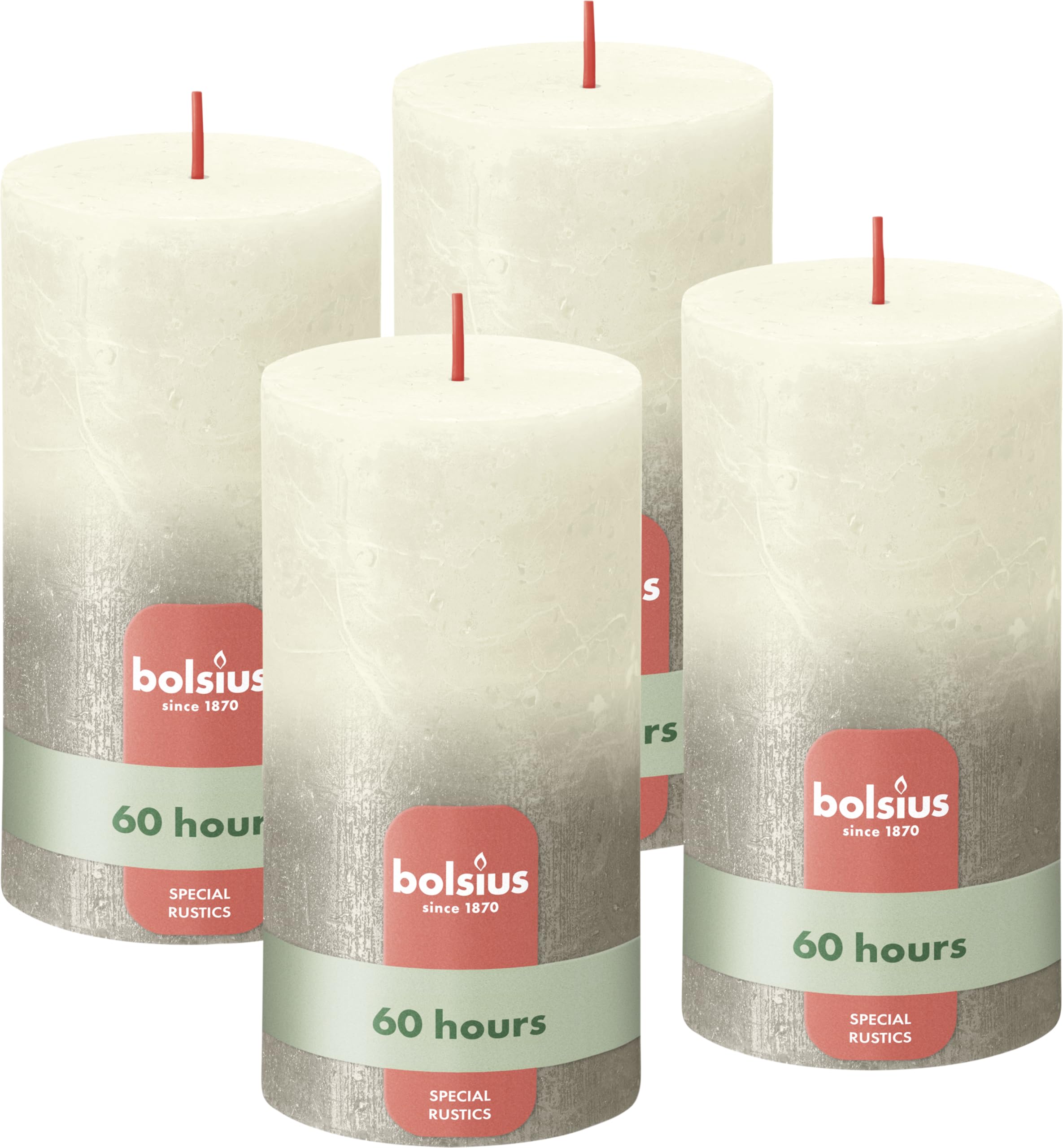 bolsius-rustique-bougie-pilier-rose-cendr-rouge-13-cm-lot-4-60h image 7