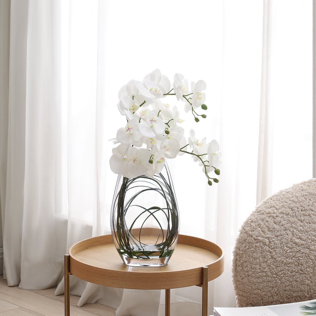 sia-deco-noah-orchid-e-artificielle-vase-transparent-blanc-46cm image 5
