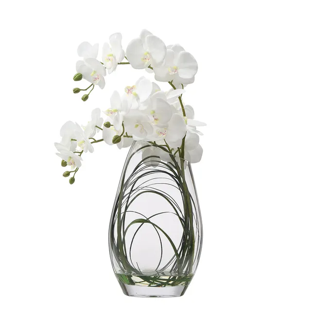 sia-deco-noah-orchid-e-artificielle-vase-transparent-blanc-46cm image 1