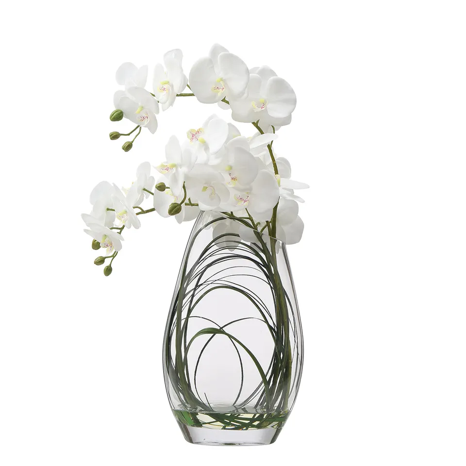 sia-deco-noah-orchid-e-artificielle-vase-transparent-blanc-46cm image 1
