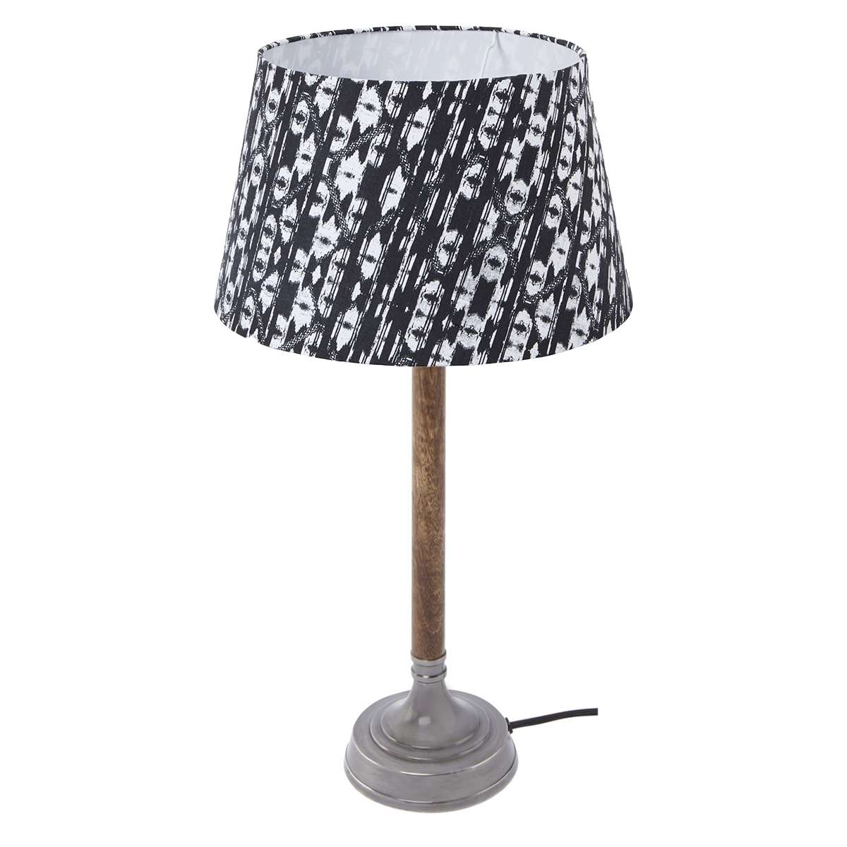 sia-deco-nora-lily-abat-jour-conique-noir-blanc-45-cm-e27 image 3