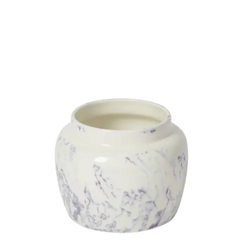 sia-deco-antica-cache-pot-effet-marbre-c-ramique-blanc-20-cm image 1