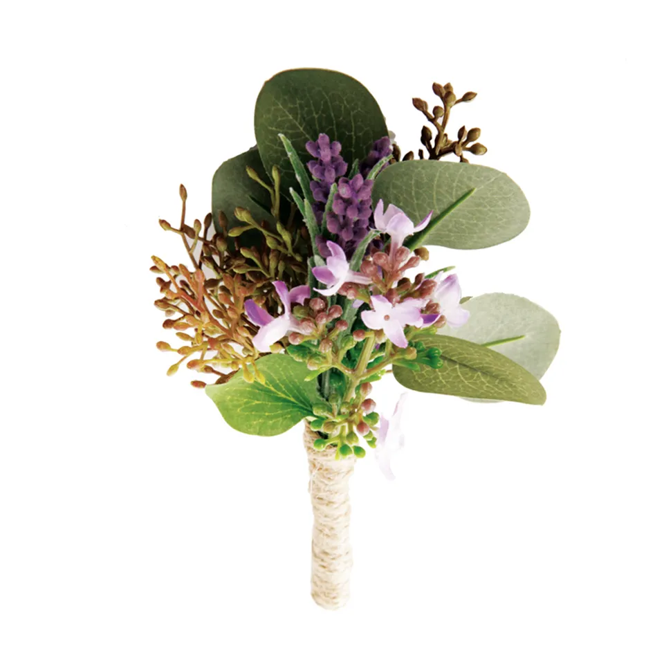 sia-deco-noah-boutonni-re-artificielle-lavande-eucalyptus-violet-15-cm image 1