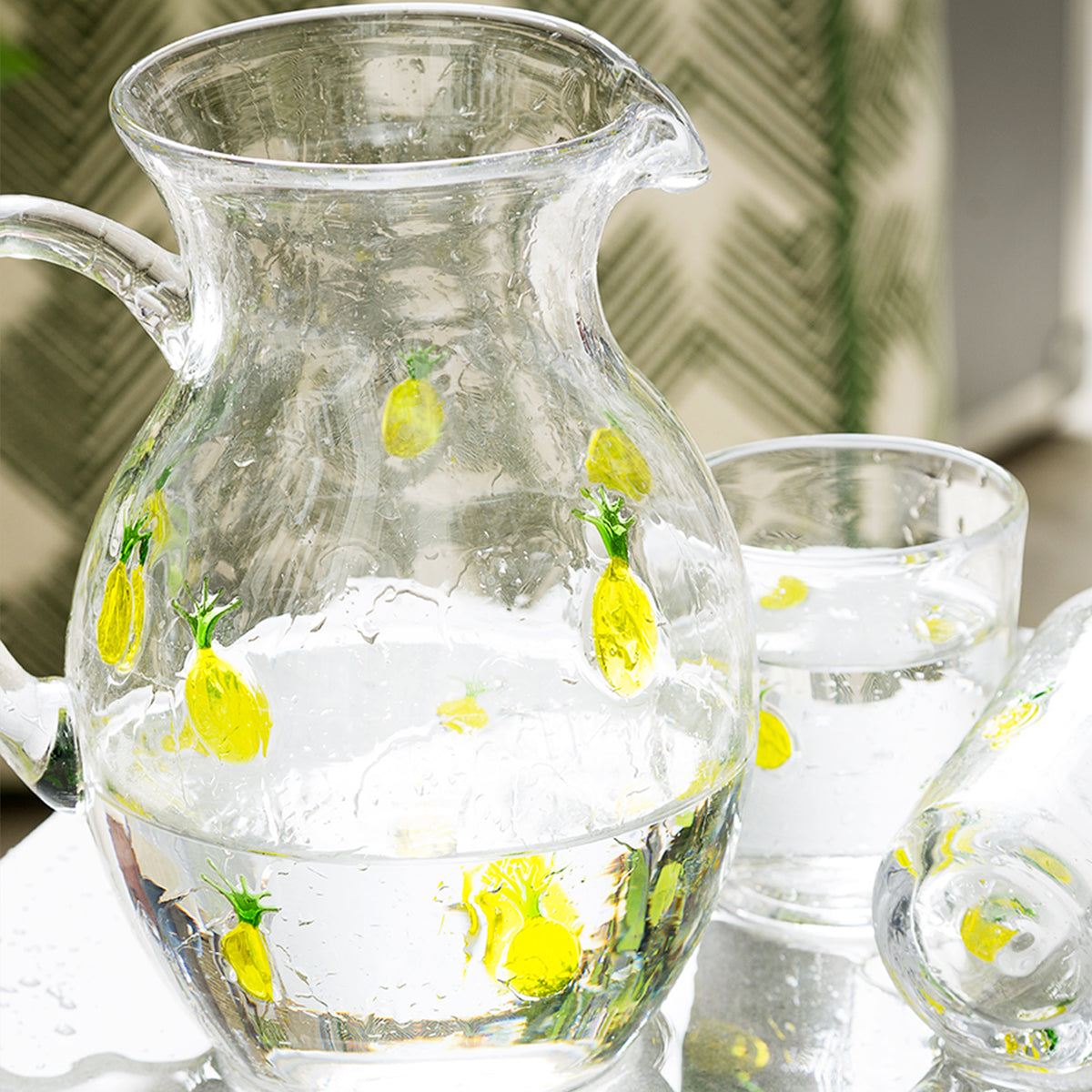 sia-deco-alba-verre-eau-oasis-jaune-motif-ananas image 3