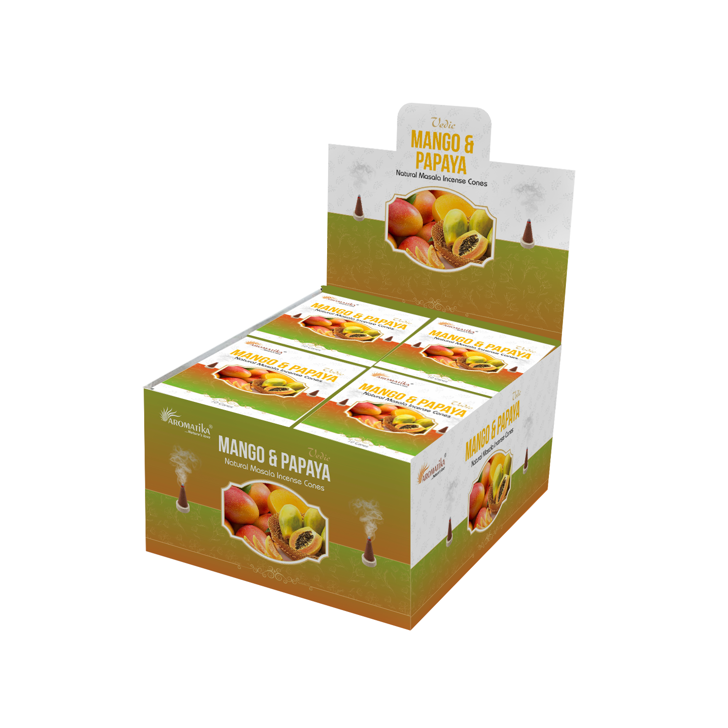 aromatika-vedic-c-nes-d-encens-mangue-papaye-120-pi-ces image 1