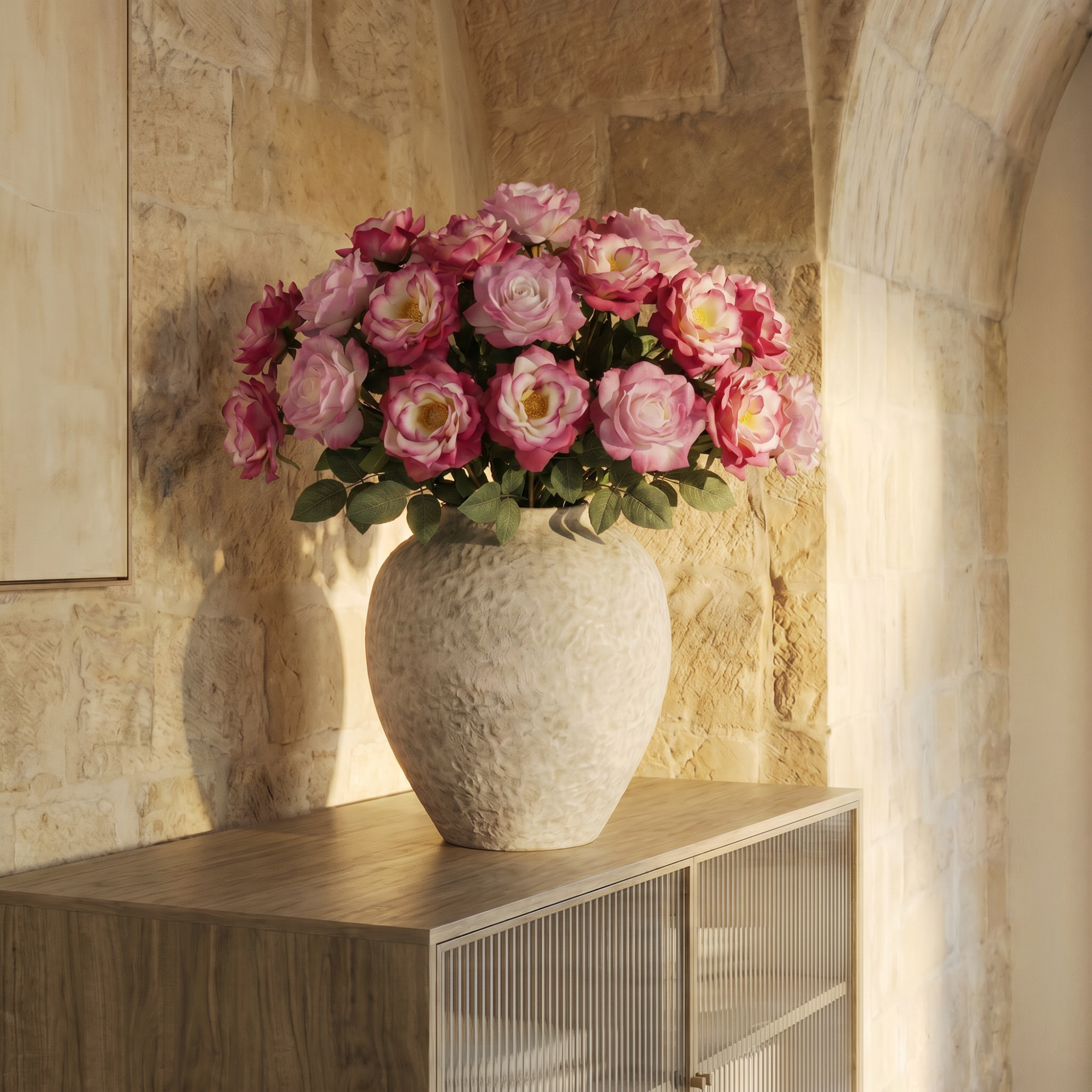sia-noah-sophie-bouquet-roses-artificielles-24-tiges-rose image 2