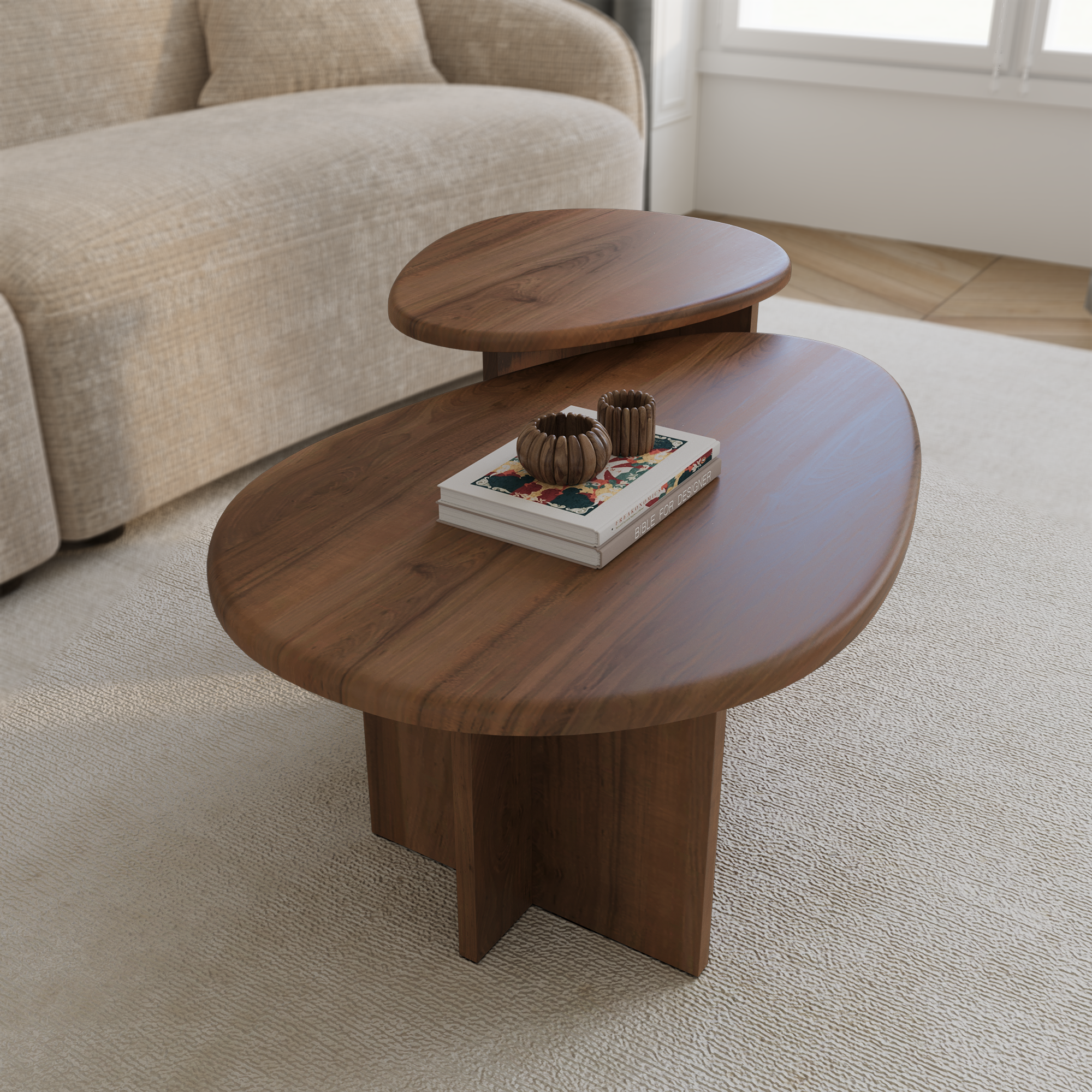 sia-deco-charlie-cedra-lot-2-tables-basses-gigognes-noyer image 2