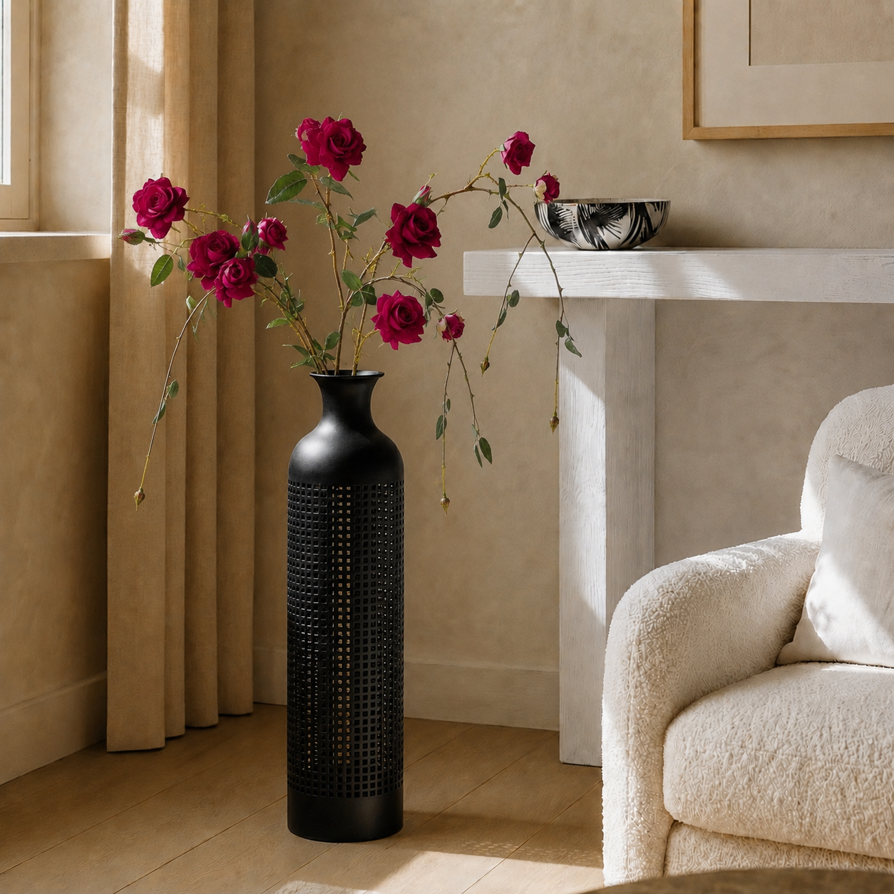 sia-deco-noah-tige-rose-tombante-fuchsia-125-cm-artificielle image 3